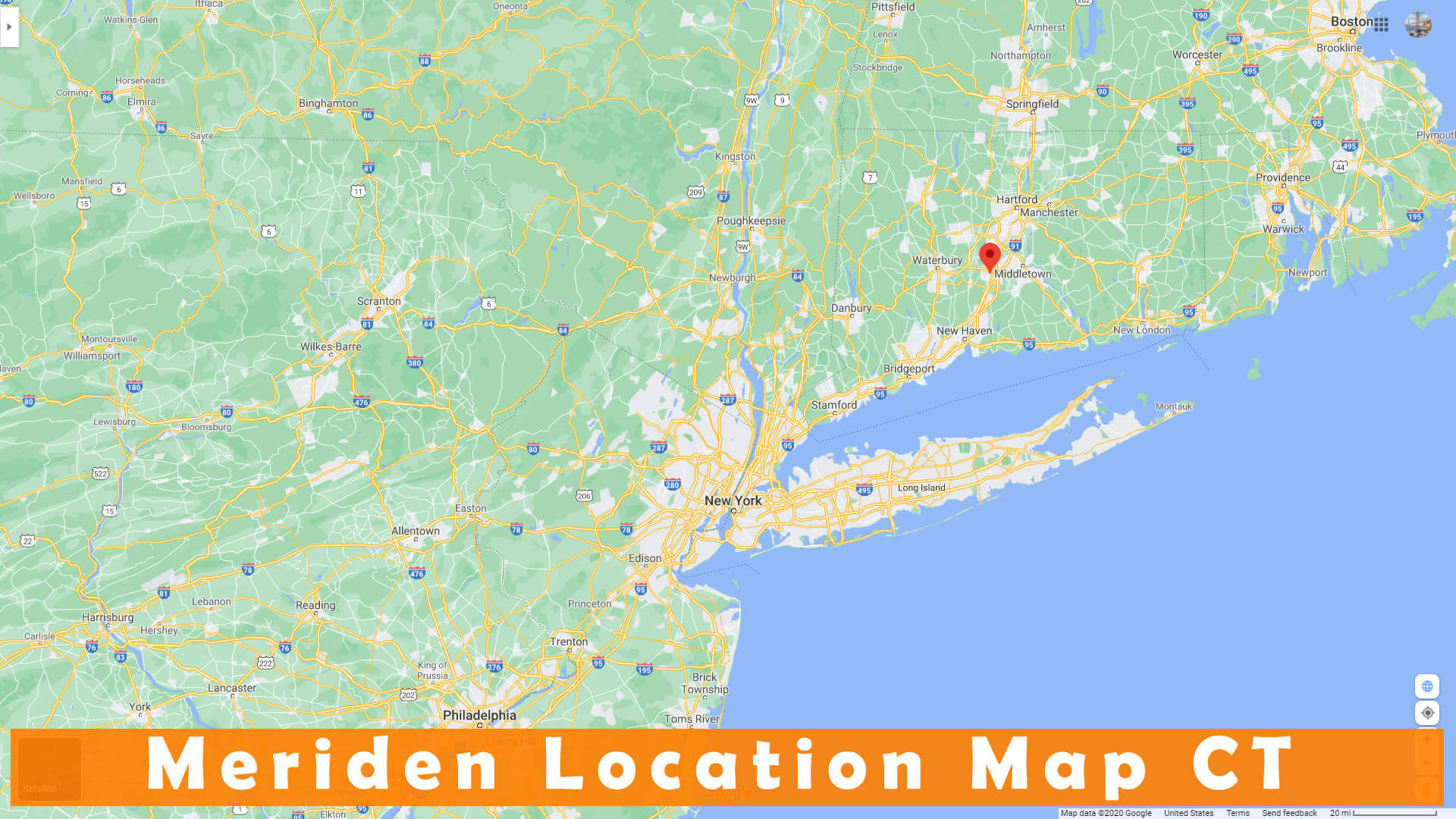 Meriden Location Map CT